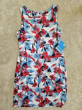 Columbia Women’s Floral Sleeveless Dress – Red & Light Blue Print